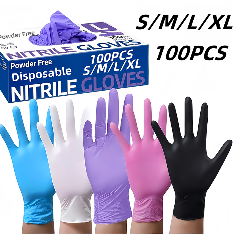 Disposable Gloves Nitrile - 50/100Pcs Disposable Nitrile Gloves,Durable Household Cleaning