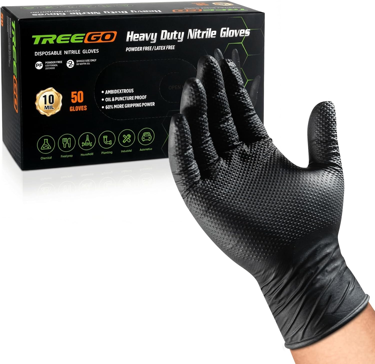 Disposable Gloves Nitrile - 10 Mil Nitrile Gloves Large -