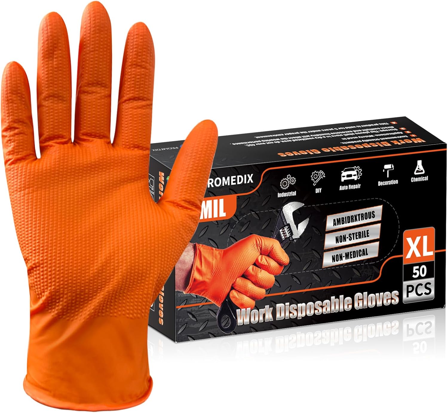 Disposable Gloves Nitrile - Heavy Duty Nitrile Disposable Gloves, 8-mil