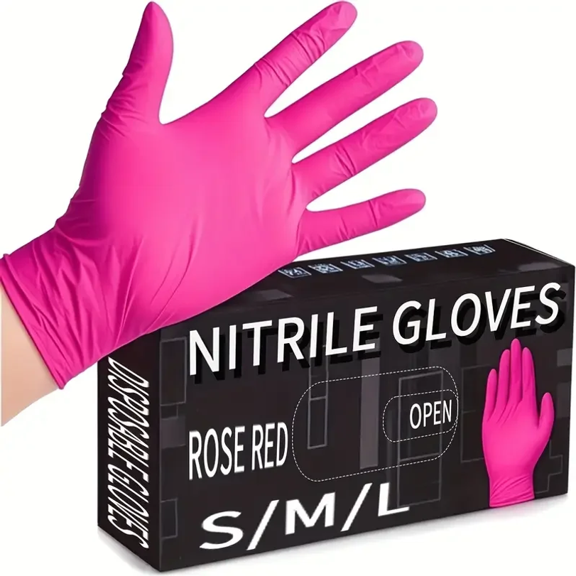 Disposable Gloves Nitrile - Fuchsia Nitrile Disposable Gloves 20/100PCS 3-mil