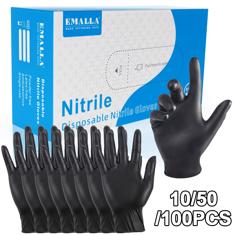 100/50/10PCS Disposable Nitril - مراجعة Disposable Gloves Nitrile وسعره