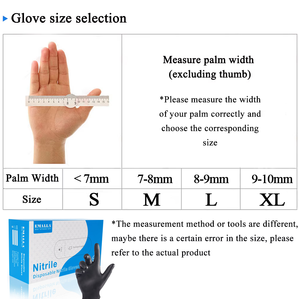 100/50/10PCS Disposable Nitril - مراجعة Disposable Gloves Nitrile وسعره