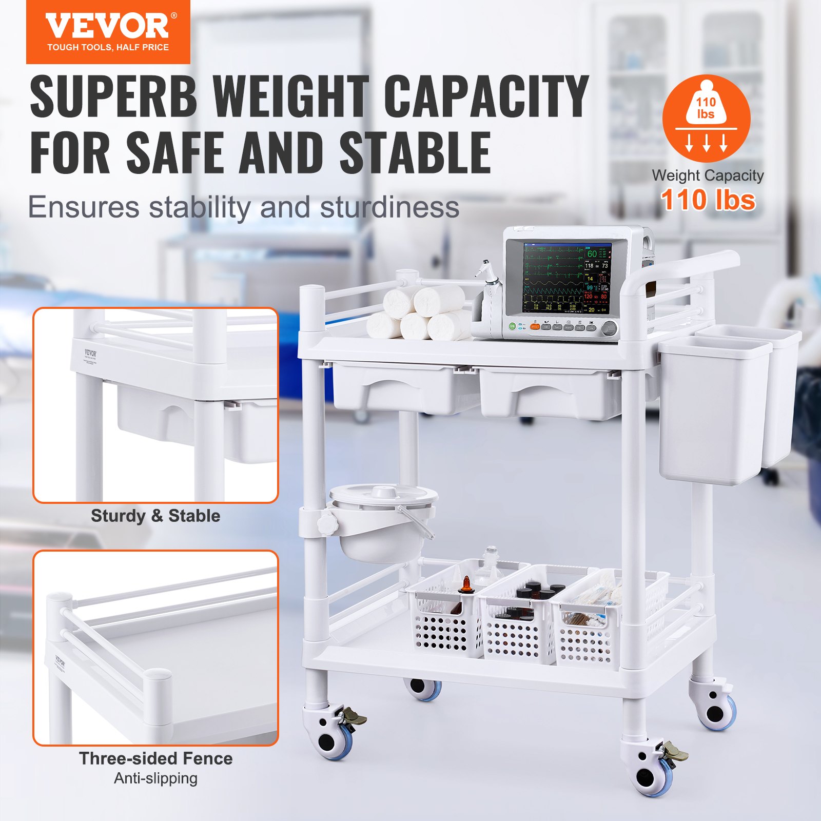2 Tiers Lab Carts, Lab Utility - مراجعة Medical Labs وسعره
