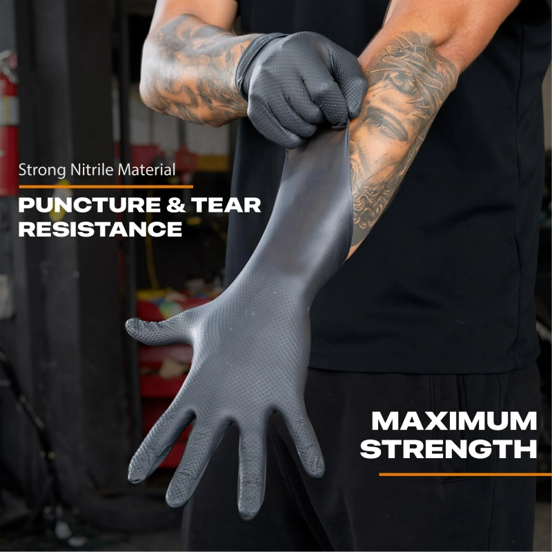 Black Heavy Duty Nitrile Dispo - مراجعة Disposable Gloves Nitrile وسعره