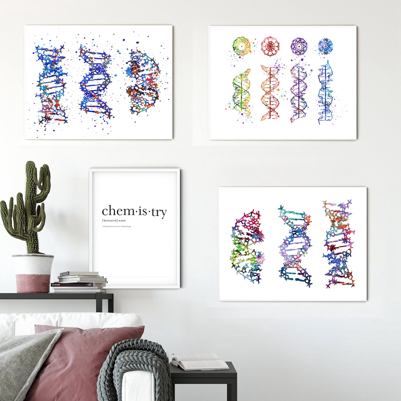 DNA Molecule Print Modern Medi - مراجعة Medical Lab Posters وسعره