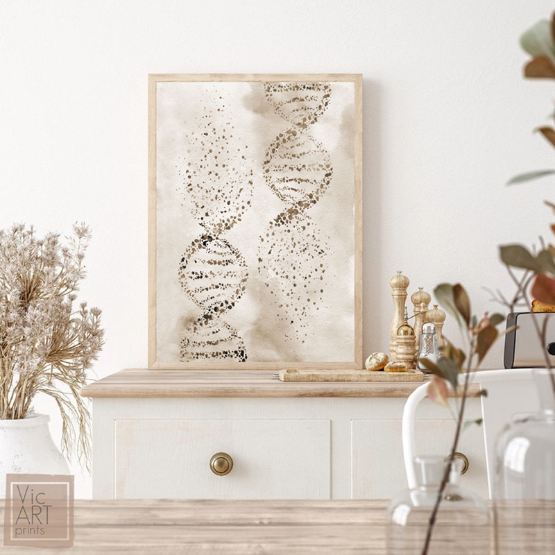 DNA Molecule Print Modern Medi - مراجعة Medical Lab Posters وسعره