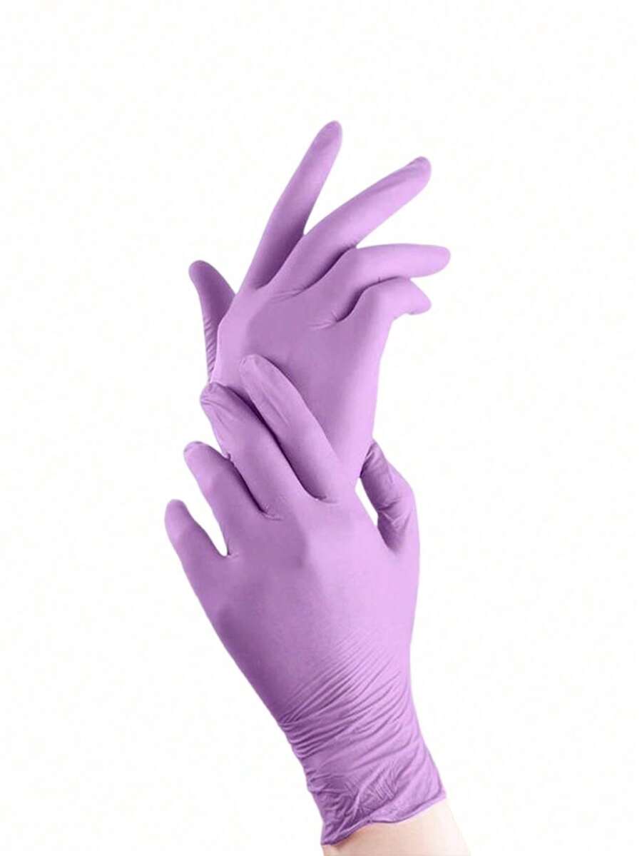 100/50/4pcs Disposable Purple  - مراجعة Disposable Gloves Nitrile وسعره