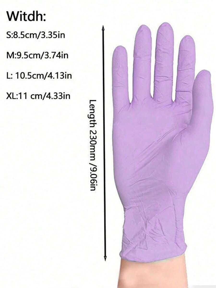 100/50/4pcs Disposable Purple  - مراجعة Disposable Gloves Nitrile وسعره