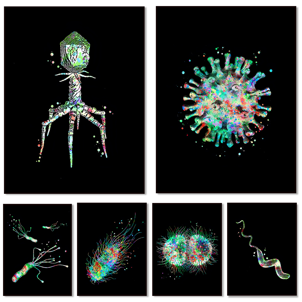 Microorganism Art Bacteria Art - مراجعة Medical Lab Posters وسعره
