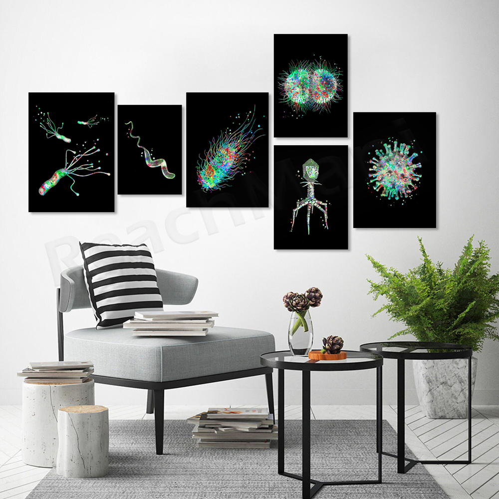 Microorganism Art Bacteria Art - مراجعة Medical Lab Posters وسعره