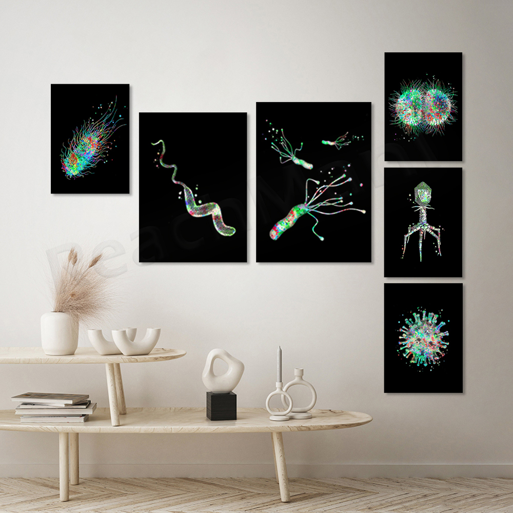 Microorganism Art Bacteria Art - مراجعة Medical Lab Posters وسعره