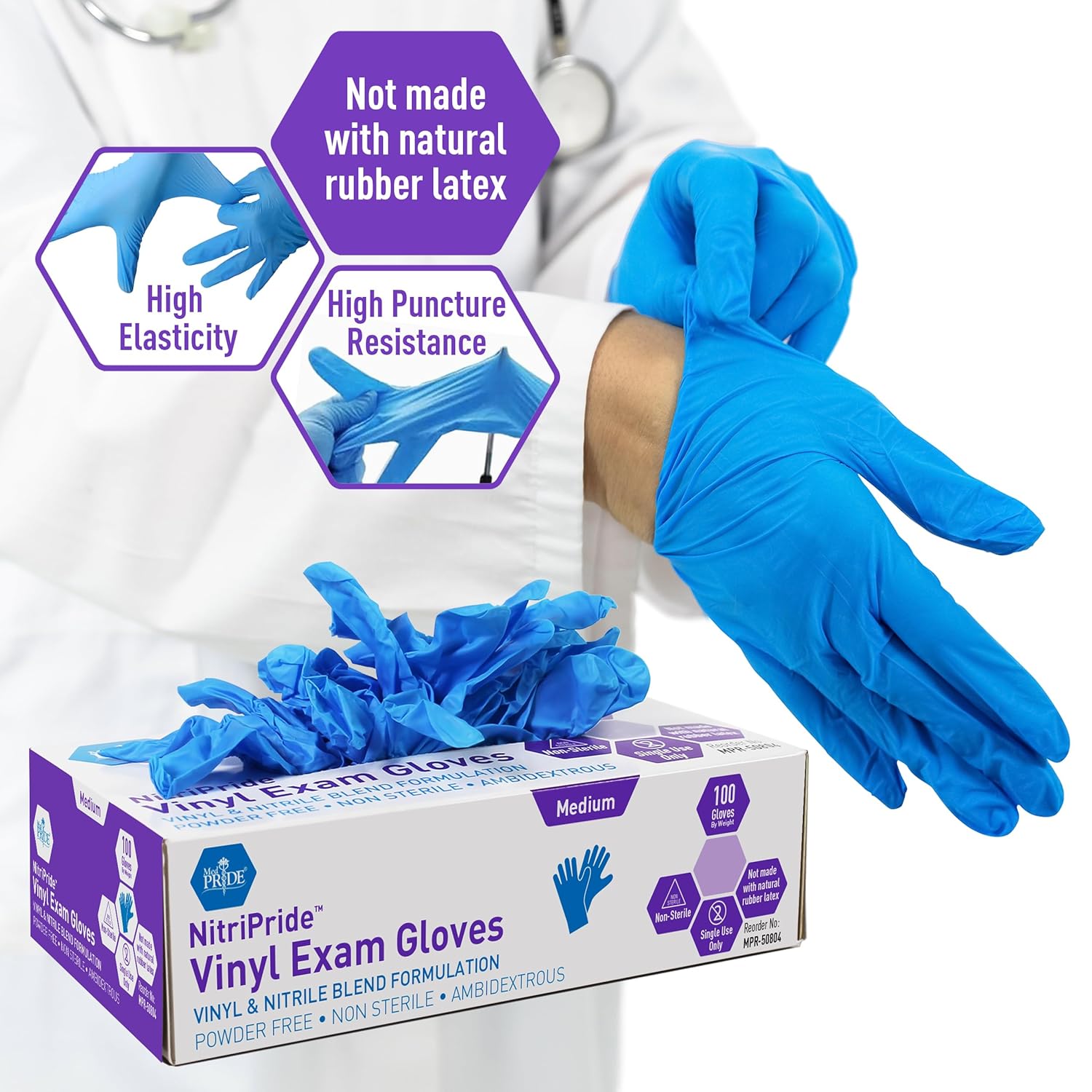 Powder-Free Nitrile/Vinyl Blen - مراجعة Disposable Gloves Nitrile وسعره