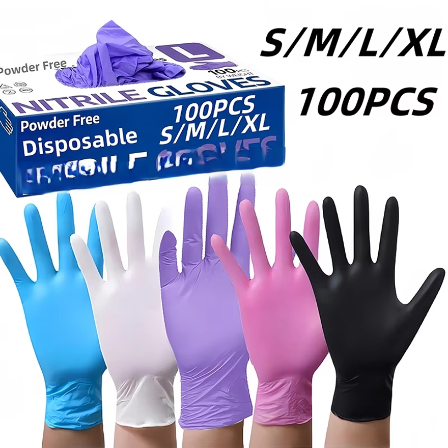 100Pcs Disposable Nitrile Glov - مراجعة Disposable Gloves Nitrile وسعره