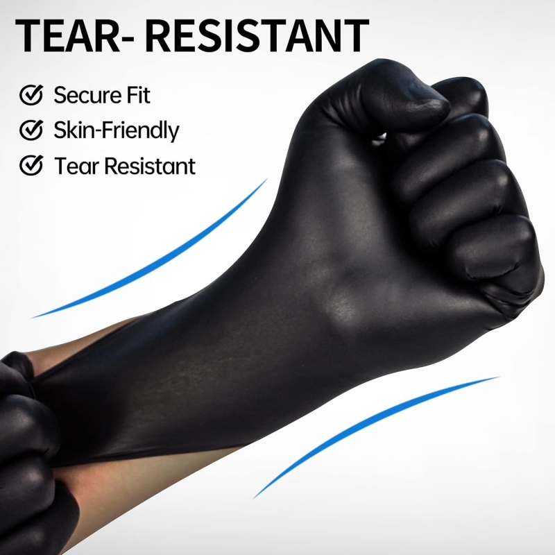 100PCS Black Nitrile Gloves Di - مراجعة Disposable Gloves Nitrile وسعره